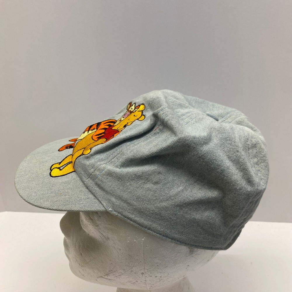 VTG Kids Winnie the Pooh Tigger Hug Denim Baseball Cap Best Buddies Embroidered - Picture 2 of 7